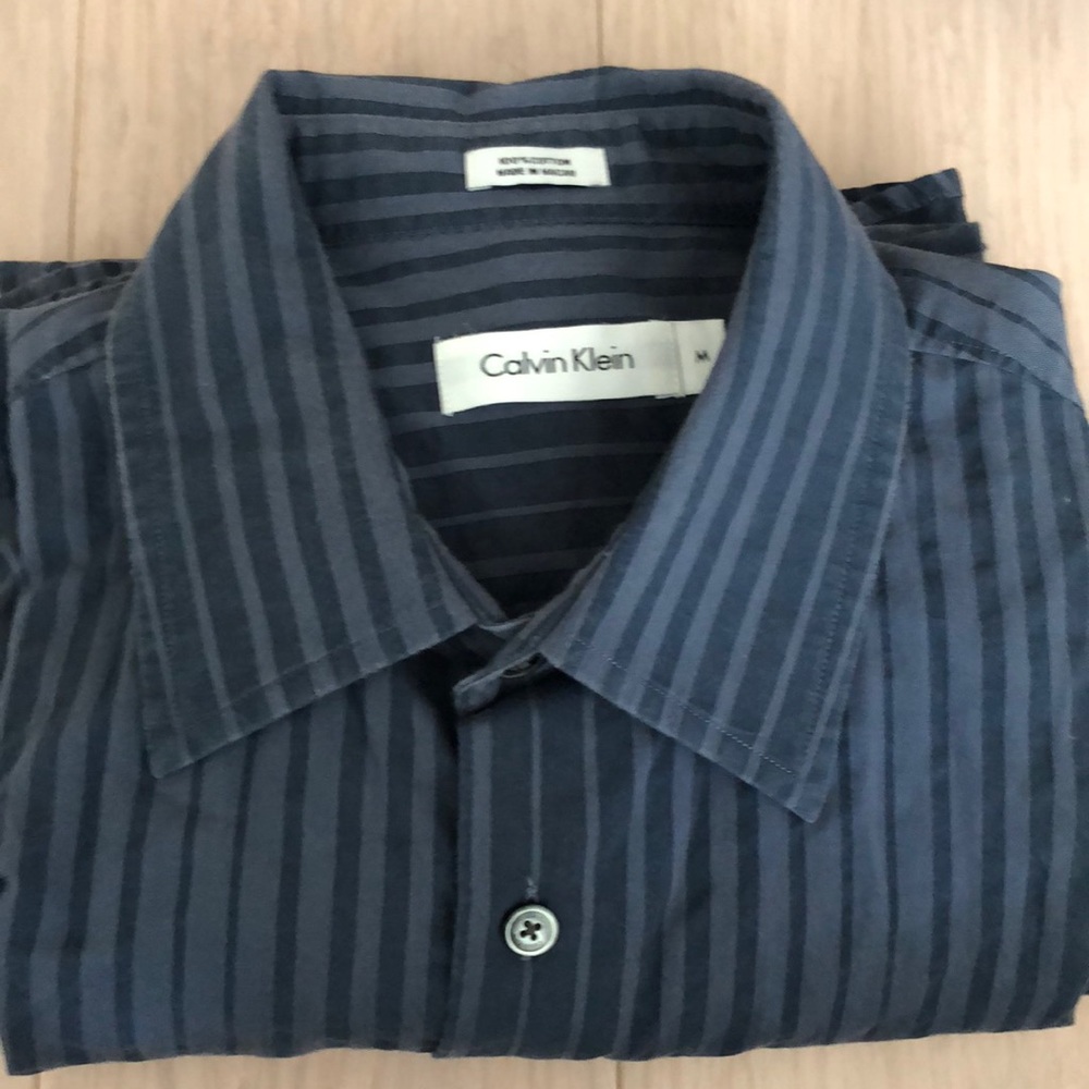 Calvin Klein M Blue/Blue Pattern Button Up